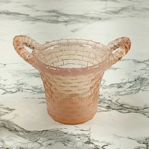 Degenhart Glass Mini Basket Trinket Toothpick Paperweight Vtg - Picture 3 of 9